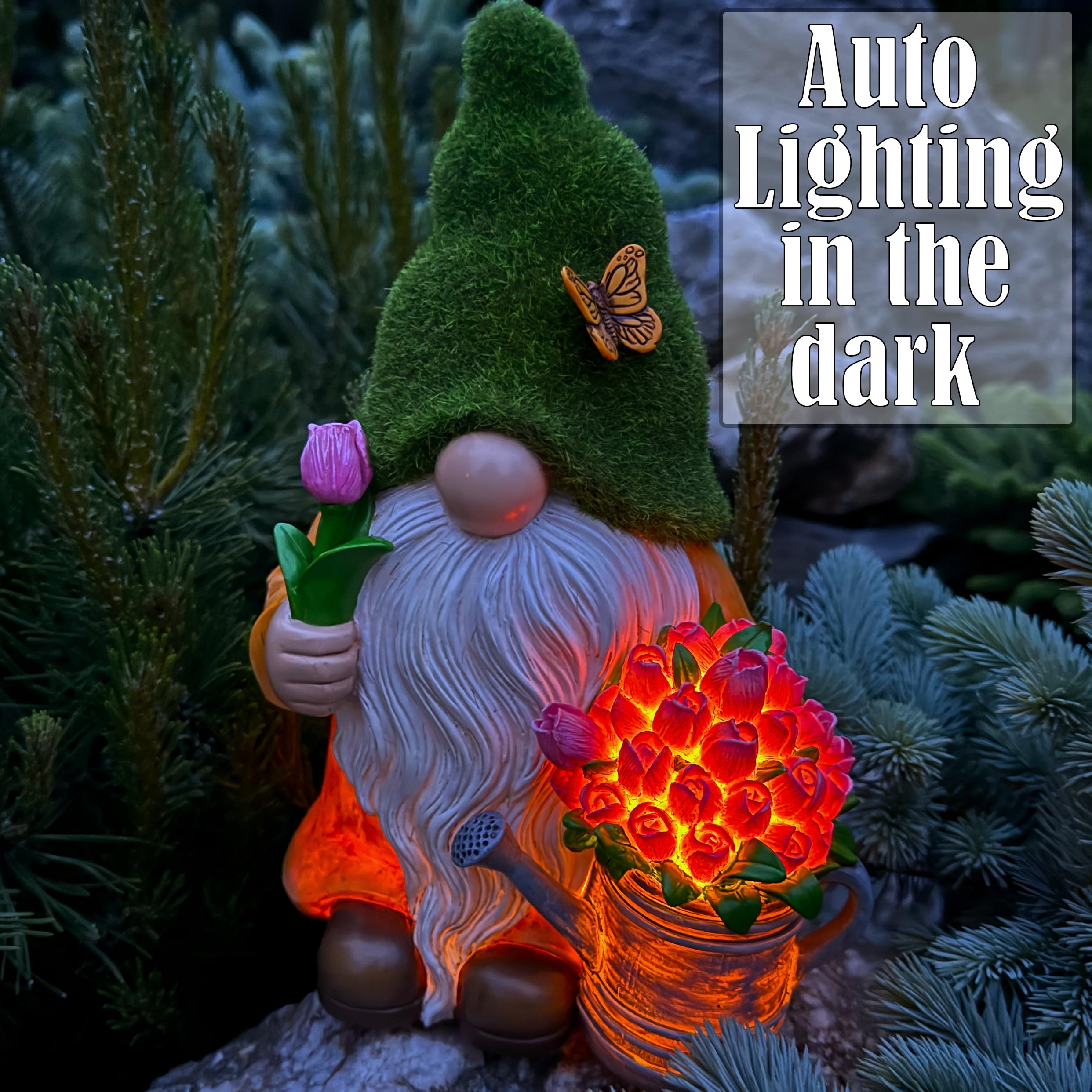 Amazon.com: Mood Lab Garden Gnome - Solar Gnome Figurine with